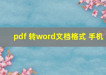 pdf 转word文档格式 手机